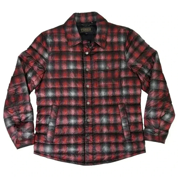 Pendleton Other - Pendleton Montecello Red Plaid Down Filled Quilted Puffer Jacket Men's Size L